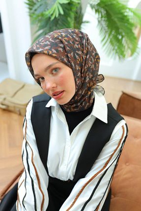 روسری قهوه ای پنبه ای Silk Home - کد 890813223