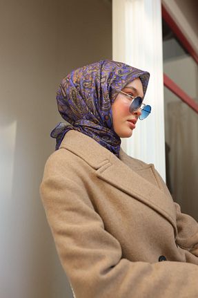 روسری بنفش پنبه ای Silk Home - کد 893262456