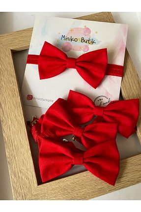 پاپیون قرمز بچه گانه پارچه ای Miniko Butik - کد 268847956