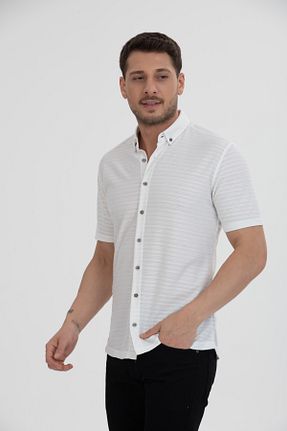 پیراهن سفید مردانه اسلیم فیت Klothy - کد 925401569