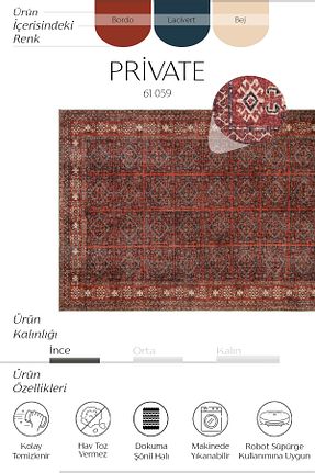 فرش رنگی قابل شستشو Cool Halı - کد 859995978