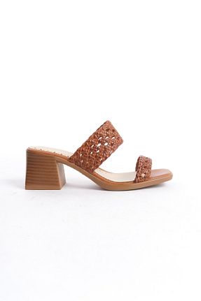 دمپائی بژ زنانه چرم خالص Elile Shoes - کد 925788861