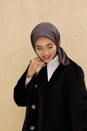 روسری طوسی پلی استر Silk Home - کد 792096270