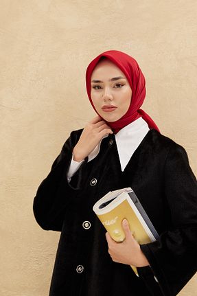 روسری قرمز پلی استر Silk Home - کد 792096294