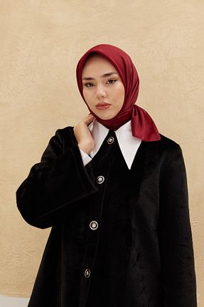 روسری زرشکی پلی استر Silk Home - کد 789299902