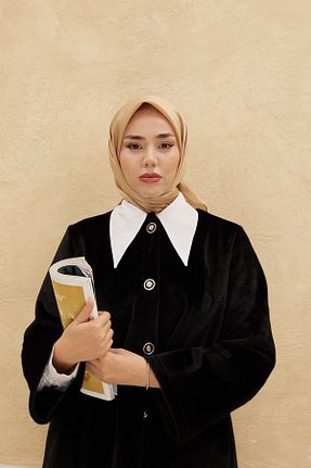 روسری طلائی پلی استر Silk Home - کد 792095852