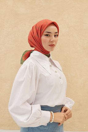 روسری نارنجی 90 x 90 Silk Home - کد 792504532
