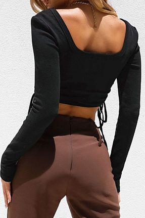بلوز مشکی زنانه ساده AQE FASHION - کد 925430050