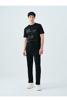 شلوار کرمگن مشکی مردانه رگولار Loft - کد 925431187