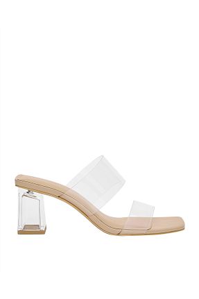 صندل بژ زنانه پاشنه ضخیم Pull & Bear - کد 925429971