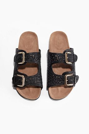 صندل مشکی زنانه پاشنه تخت H&M - کد 925804485