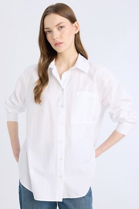 پیراهن سفید زنانه اورسایز Defacto - کد 892883340
