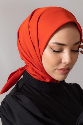 روسری نارنجی پلی استر Silk Home - کد 655198446
