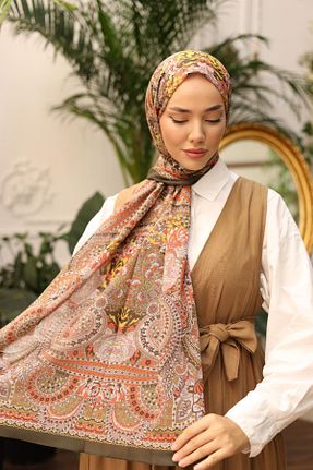 شال خاکی زنانه Silk Home - کد 847801729