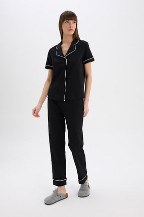 ست لباس راحتی مشکی زنانه ساده Defacto - کد 895948389