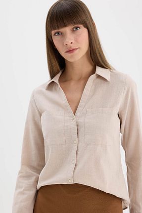پیراهن بژ زنانه رگولار Defacto - کد 905968005