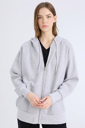 سوئیشرت طوسی زنانه ساده Defacto - کد 890563654