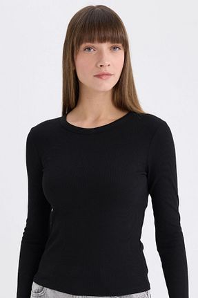 بلوز مشکی زنانه ساده Defacto - کد 889794911
