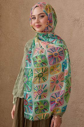 شال سبز زنانه پنبه ای diorel - کد 925557369