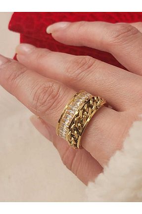 انگشتر استیل (فولاد) طلائی زنانه استیل (فولاد) ZÜLİSCH - کد 799550997