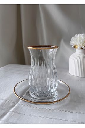لیوان طلائی شیشه Şahika Kristal cama atılan imza - کد 925582543