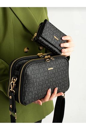 کیف دوشی طوسی زنانه چرم مصنوعی Just Polo - کد 925729834