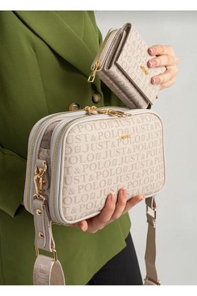 کیف دوشی بژ زنانه چرم مصنوعی Just Polo - کد 925729789