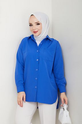 تونیک حجاب آبی زنانه پنبه ای Genel Markalar - کد 925581407