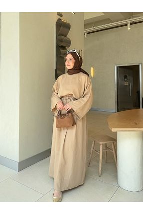 ست بالاتنه و پائین تنه نباتی زنانه بافتنی Moda Lippa - کد 925597973