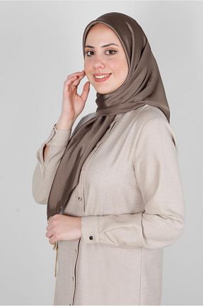 روسری قهوه ای پلی استر Alvina - کد 801205943