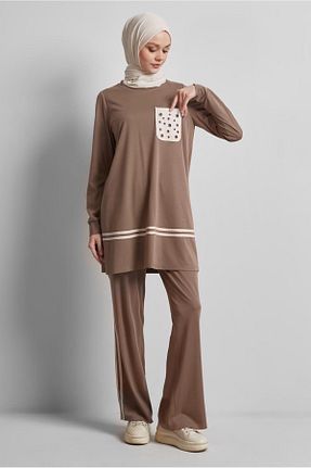 ست گرمکن حجاب قهوه ای زنانه رگولار Alvina - کد 925912948