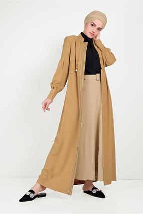 مانتو بلند حجاب زرد زنانه Alvina - کد 869227265