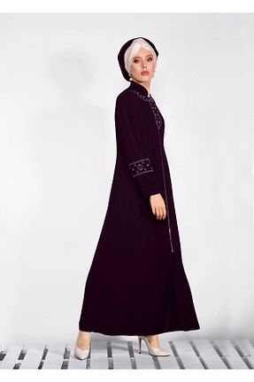 مانتو بلند حجاب زرشکی زنانه Alvina - کد 867203861