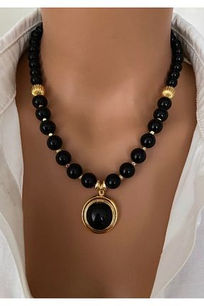گردنبند جواهر مشکی زنانه سنگ TARZ-I TAKI - کد 925640411