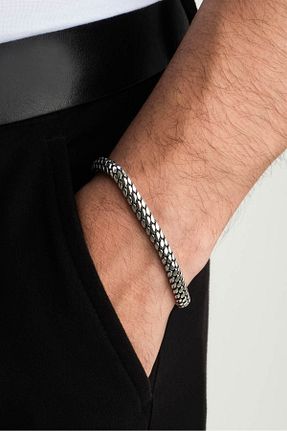 دستبند نقره متالیک مردانه 925 عیار So Chic - کد 925647755