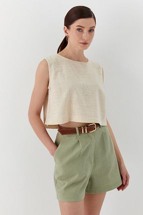 بلوز بژ زنانه ساده Shopping Shop - کد 925651742