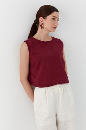بلوز زرشکی زنانه ساده Shopping Shop - کد 925651345