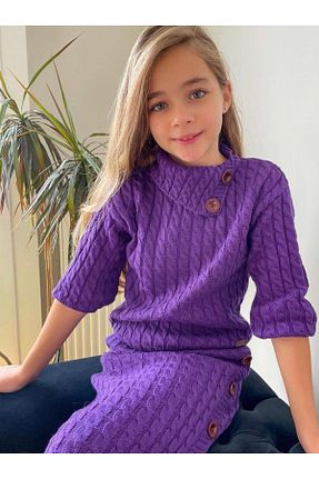 ست بالاتنه و پائین تنه بنفش بچه گانه اکریلیک Hilal Akıncı Kids - کد 171292206