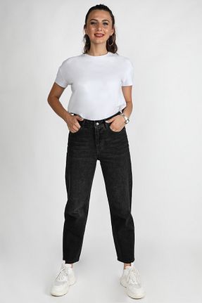 شلوار جین مشکی زنانه رگولار BALİNS - کد 47966039