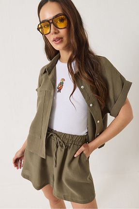 ست بالاتنه و پائین تنه خاکی زنانه بافتنی Bianco Lucci - کد 925702578