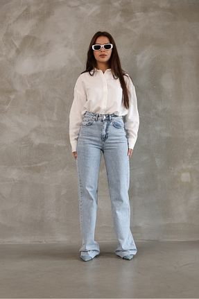 شلوار جین آبی زنانه پاچه ساده Bluesuccess - کد 925695649