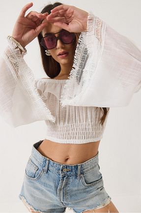 بلوز سفید زنانه Straight Bianco Lucci - کد 925697746