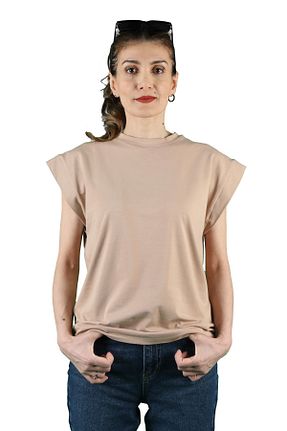 تیشرت قهوه ای زنانه رگولار BALİNS - کد 826355056