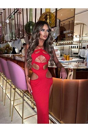 لباس قرمز زنانه بافتنی TAYT VEGAS - کد 742081757