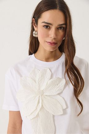 تیشرت سفید زنانه Straight Bianco Lucci - کد 925706643