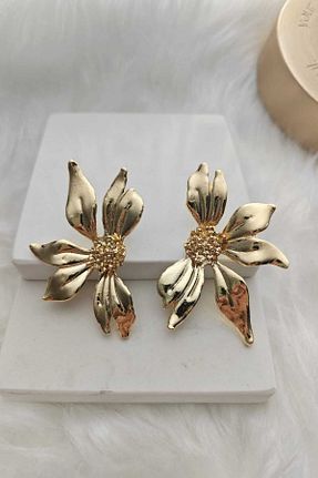 گوشواره جواهر زرد فلزی KYOLA DESİGN - کد 925708697