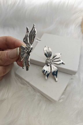 گوشواره جواهر طوسی فلزی KYOLA DESİGN - کد 925708709