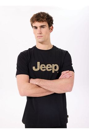 تیشرت مشکی مردانه یقه دوچرخه Jeep - کد 925949516