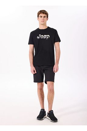 تیشرت مشکی مردانه یقه دوچرخه Jeep - کد 925950015
