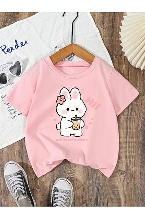 تیشرت صورتی بچه گانه رگولار Afternoon Kids - کد 925947139
